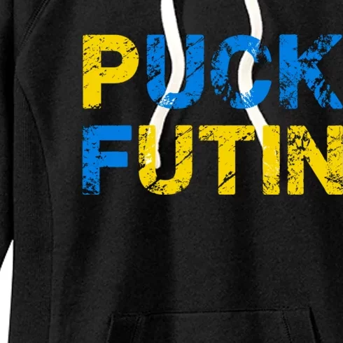 I Stand With Ukraine Puck Futin Support Women's Fleece Hoodie