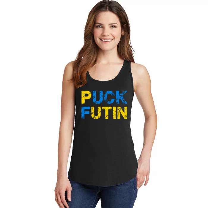 I Stand With Ukraine Puck Futin Support Ladies Essential Tank