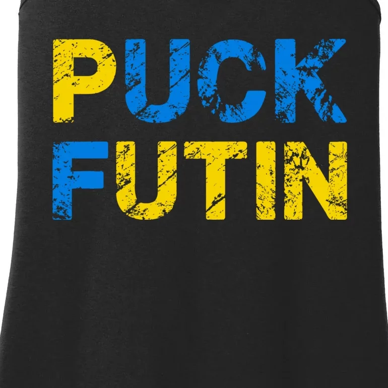 I Stand With Ukraine Puck Futin Support Ladies Essential Tank