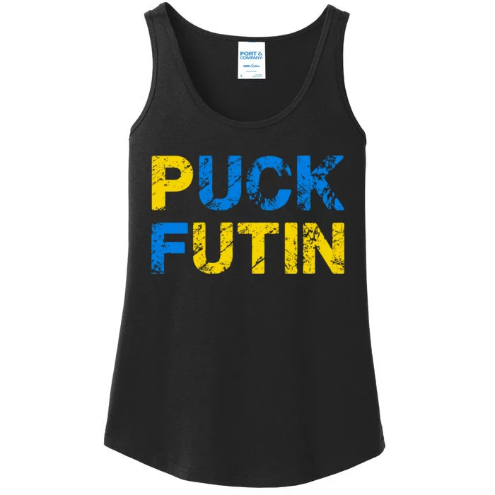 I Stand With Ukraine Puck Futin Support Ladies Essential Tank