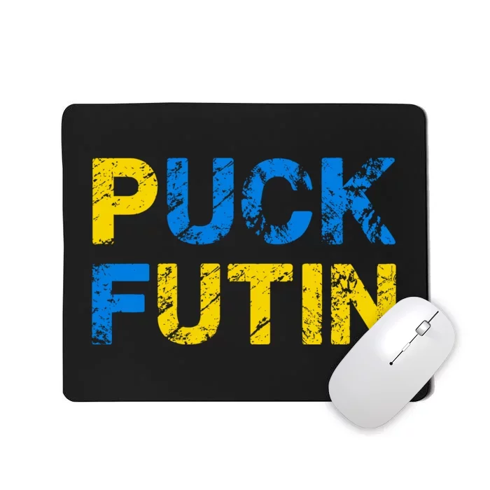 I Stand With Ukraine Puck Futin Support Mousepad