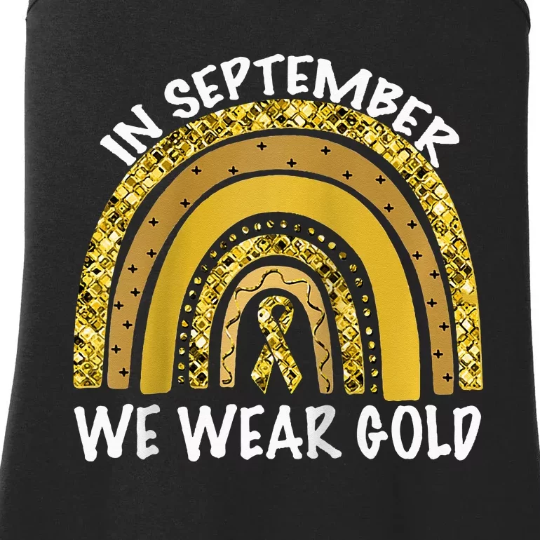 In September We Wear Gold Childhood Cancer Awareness Ladies Essential Tank