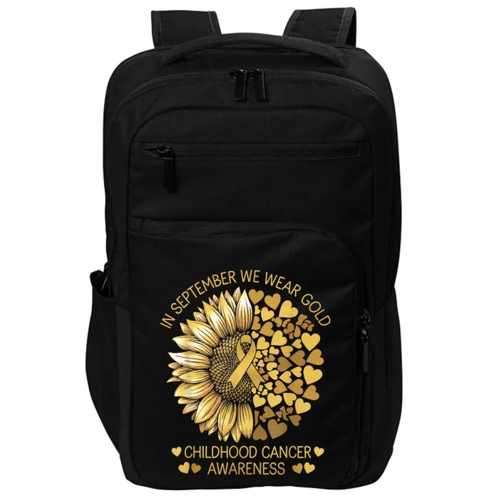 In September We Wear Gold Childhood Cancer Awareness Impact Tech Backpack