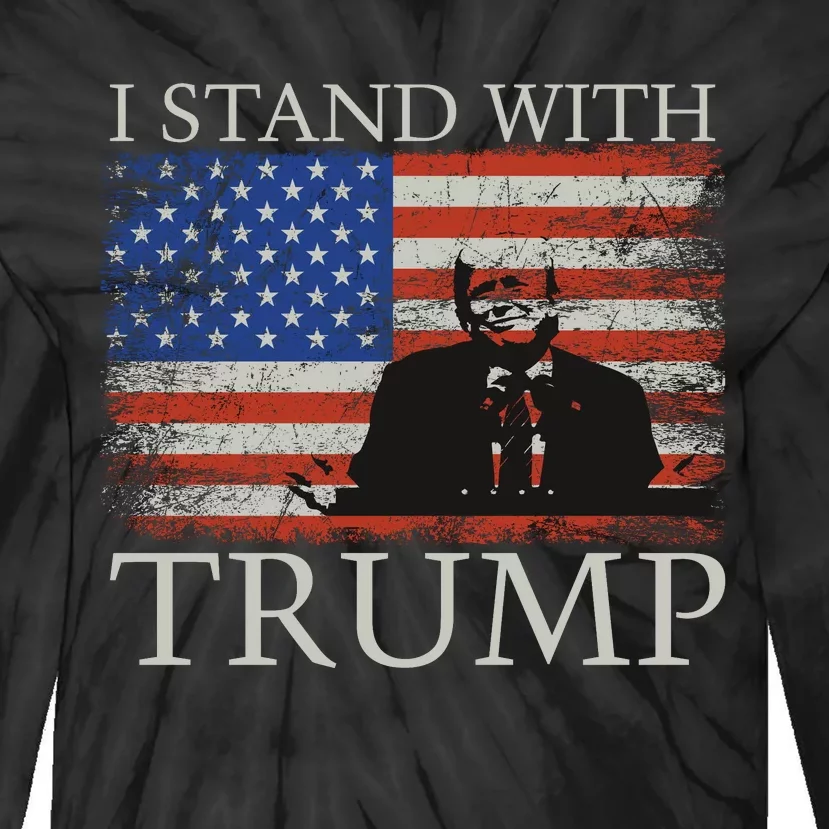 I Stand With Trump Free Trump Indictment Support Donald Trump Tie-Dye Long Sleeve Shirt