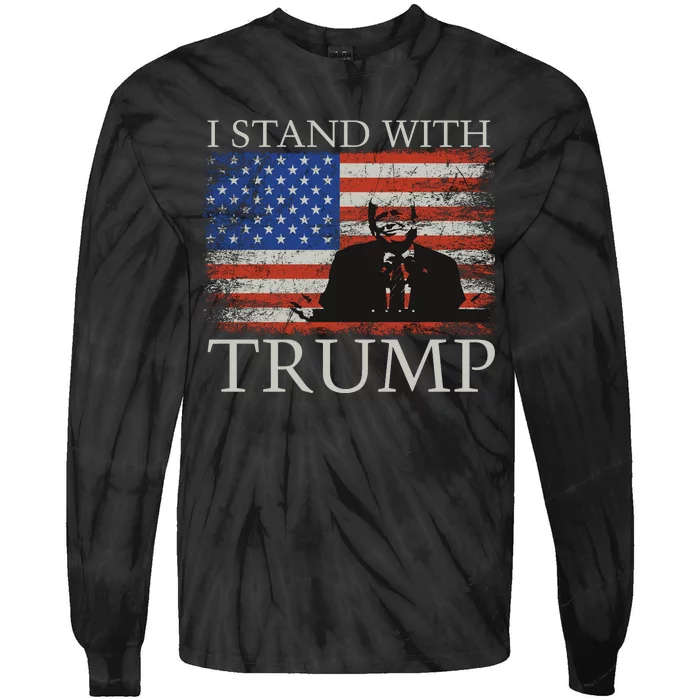 I Stand With Trump Free Trump Indictment Support Donald Trump Tie-Dye Long Sleeve Shirt