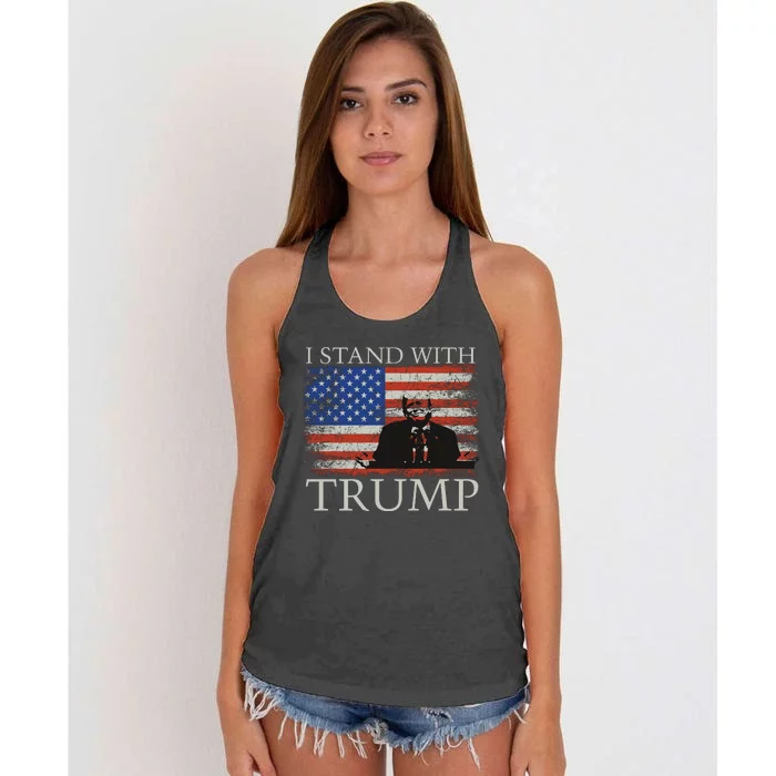 I Stand With Trump Free Trump Indictment Support Donald Trump Women's Knotted Racerback Tank