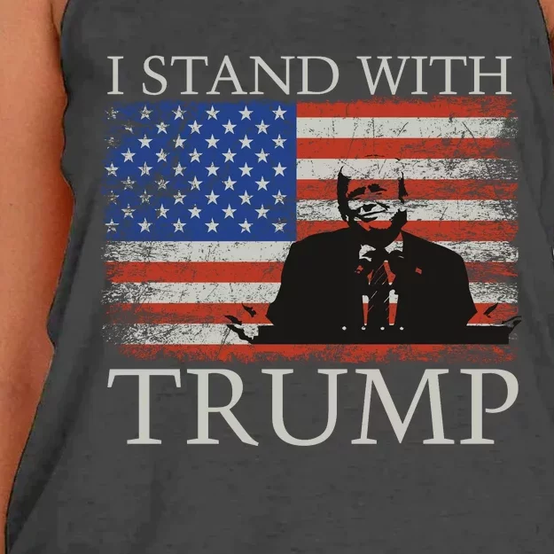 I Stand With Trump Free Trump Indictment Support Donald Trump Women's Knotted Racerback Tank