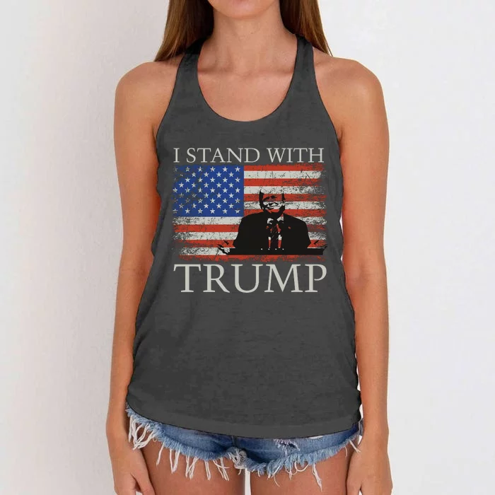 I Stand With Trump Free Trump Indictment Support Donald Trump Women's Knotted Racerback Tank