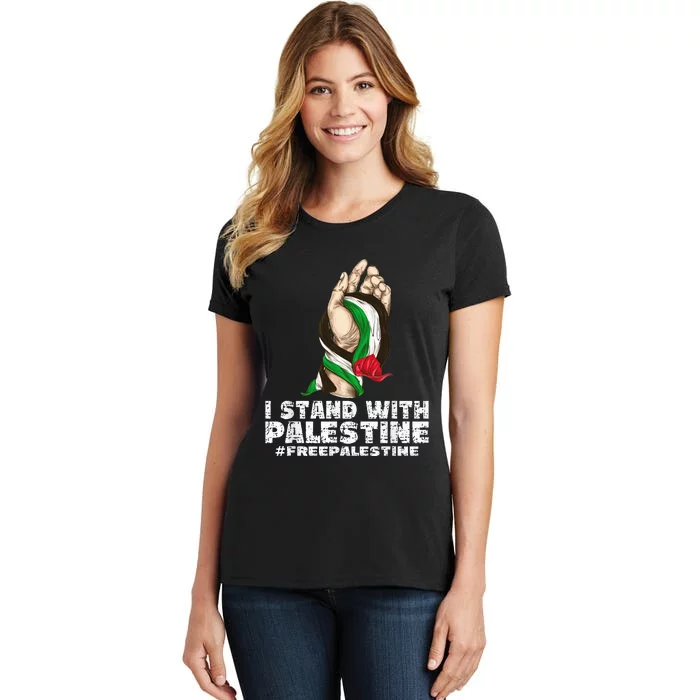 I Stand With Palestine For Their Freedom Free Palestine Women's T-Shirt