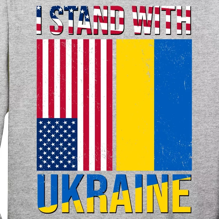 I Stand With Ukraine USA Flag Long Sleeve Shirt