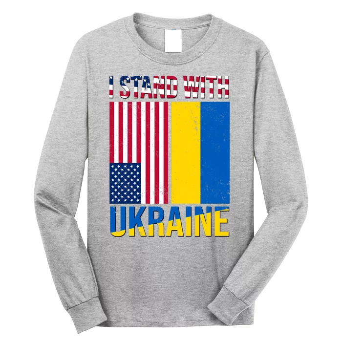 I Stand With Ukraine USA Flag Long Sleeve Shirt