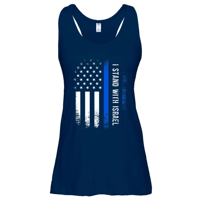 I Stand With Israel American Flag Jewish Freedom Solidarity Ladies Essential Flowy Tank