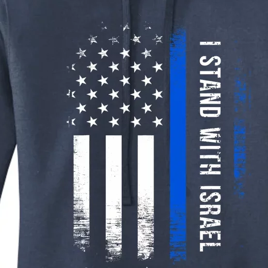 I Stand With Israel American Flag Jewish Freedom Solidarity Women's Pullover Hoodie