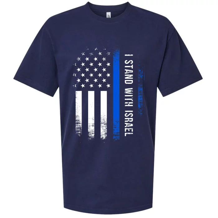 I Stand With Israel American Flag Jewish Freedom Solidarity Sueded Cloud Jersey T-Shirt