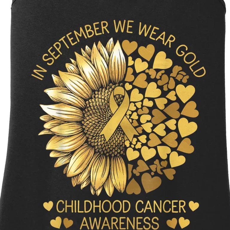 In September We Wear Gold Childhood Cancer Awareness Ladies Essential Tank