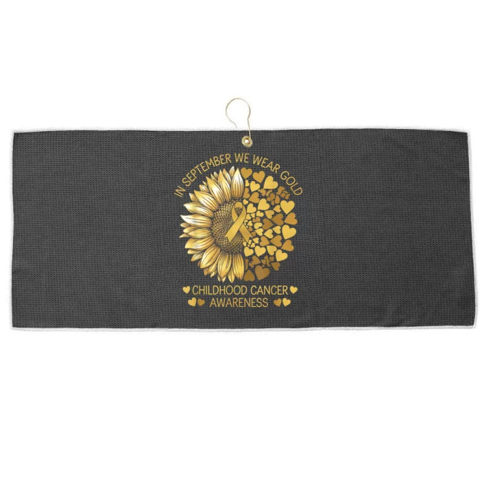 In September We Wear Gold Childhood Cancer Awareness Large Microfiber Waffle Golf Towel