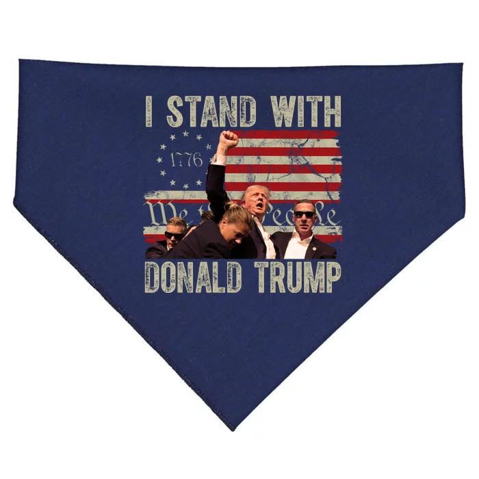 I Stand With Donald Trump Fist Usa Vintage Flag USA-Made Doggie Bandana