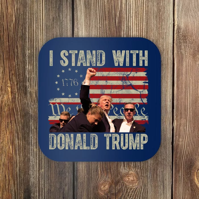 I Stand With Donald Trump Fist Usa Vintage Flag Coaster