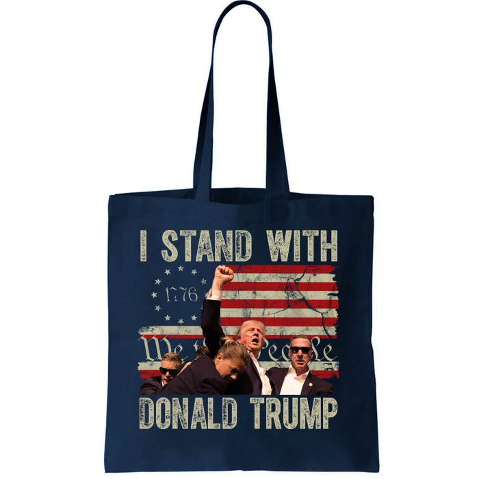 I Stand With Donald Trump Fist Usa Vintage Flag Tote Bag