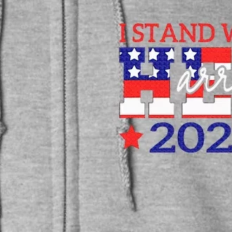 I Stand With Her Kamala Harris 2024 Political Full Zip Hoodie