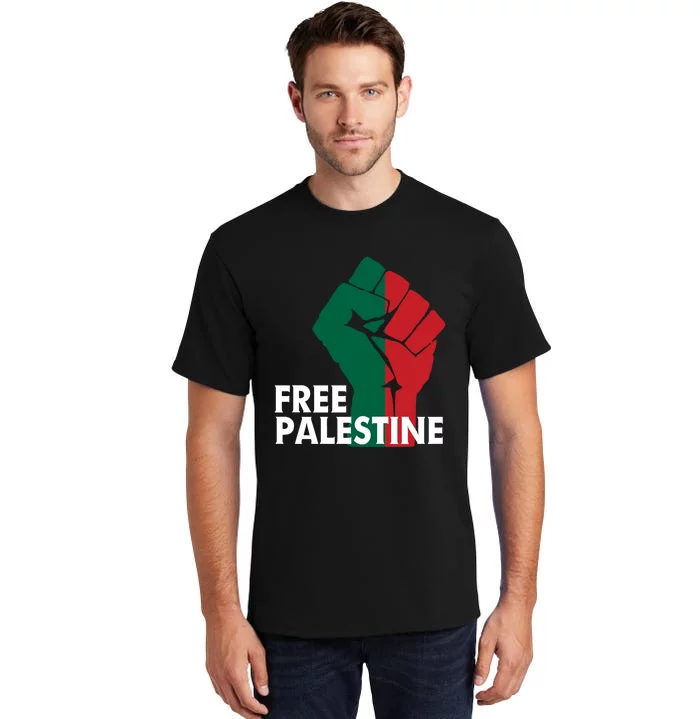 I Stand With Palestine Free Palestine Free Gaza Peace Flag Tall T-Shirt