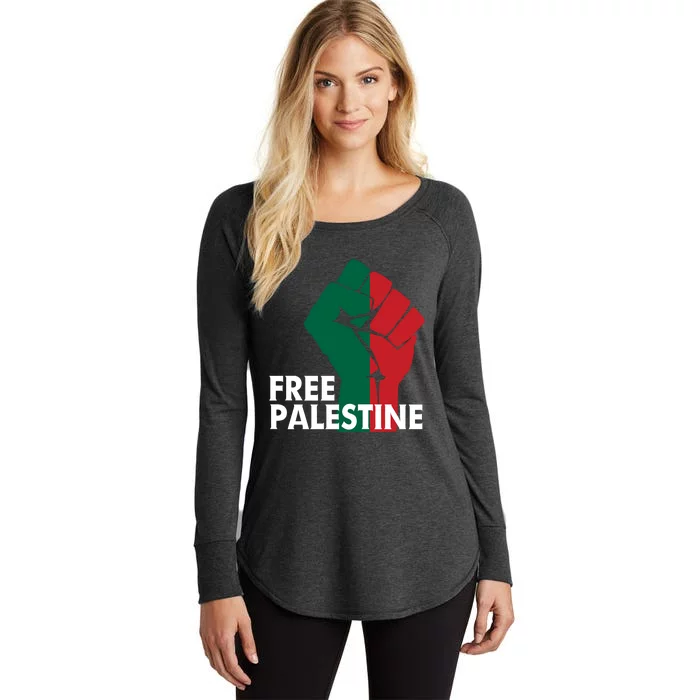 I Stand With Palestine Free Palestine Free Gaza Peace Flag Women's Perfect Tri Tunic Long Sleeve Shirt