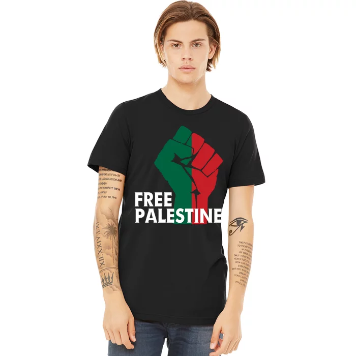 I Stand With Palestine Free Palestine Free Gaza Peace Flag Premium T-Shirt