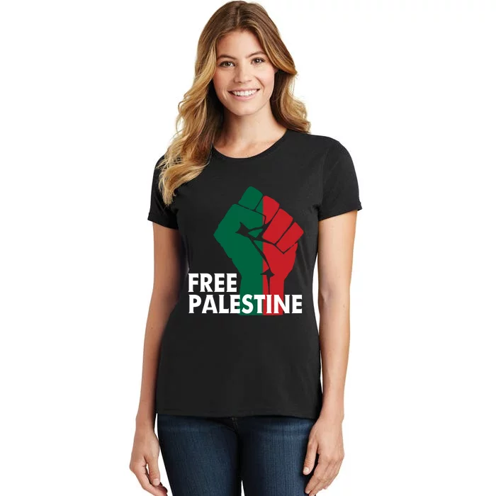 I Stand With Palestine Free Palestine Free Gaza Peace Flag Women's T-Shirt