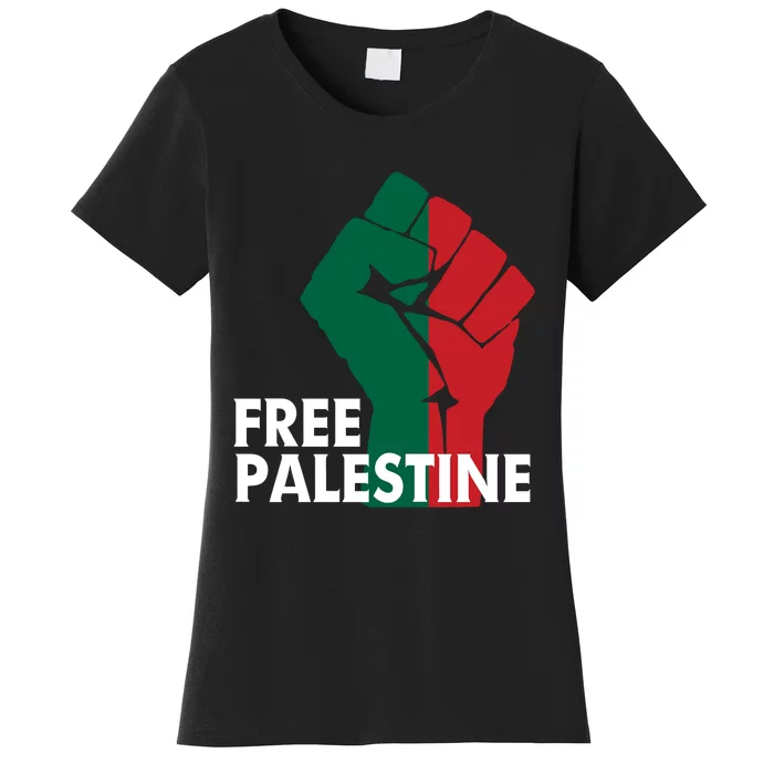 I Stand With Palestine Free Palestine Free Gaza Peace Flag Women's T-Shirt