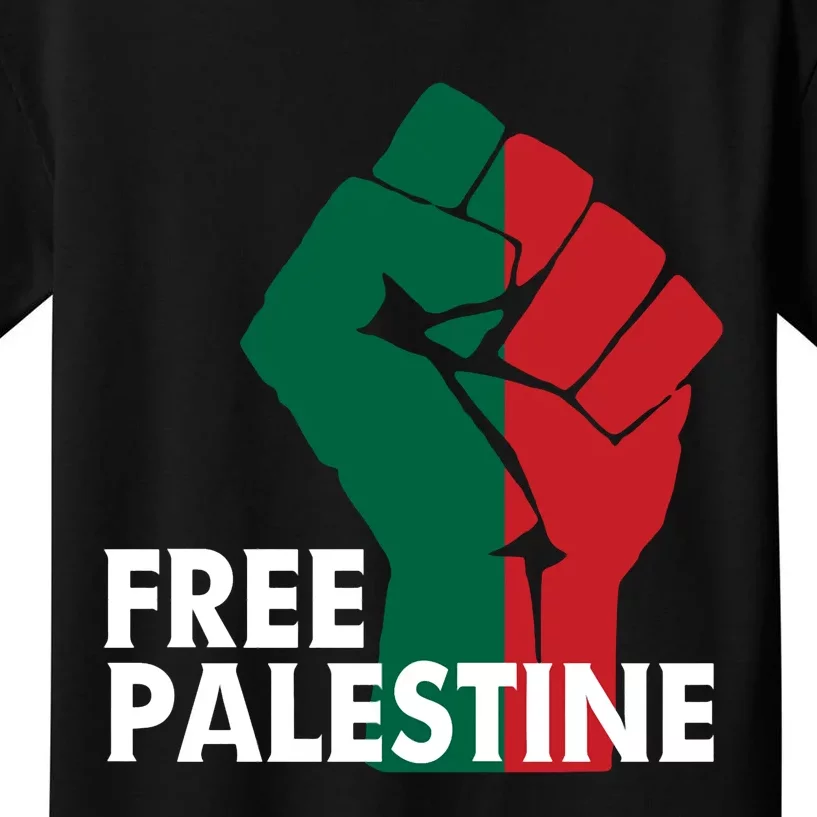 I Stand With Palestine Free Palestine Free Gaza Peace Flag Kids T-Shirt