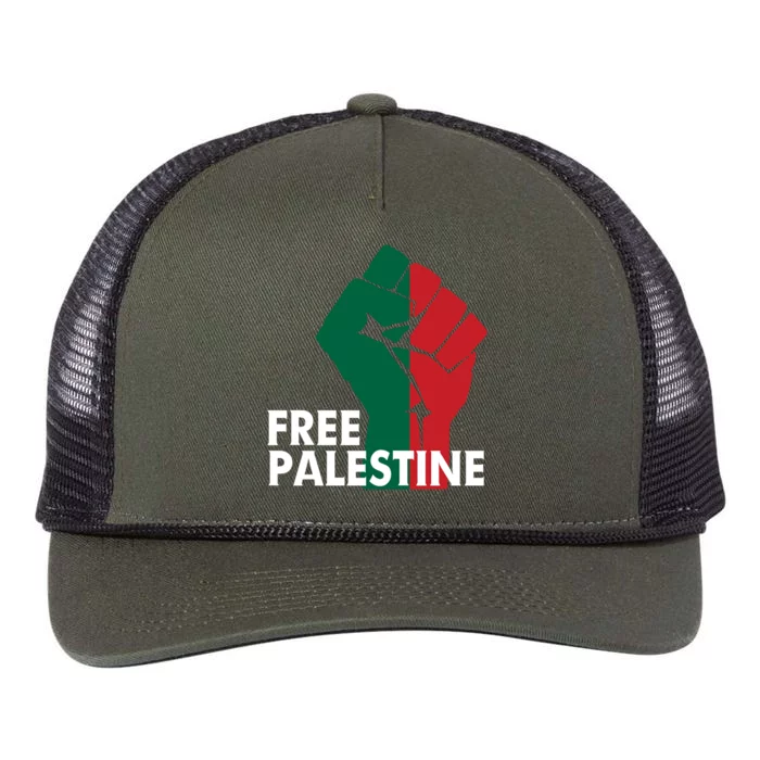 I Stand With Palestine Free Palestine Free Gaza Peace Flag Retro Rope Trucker Hat Cap