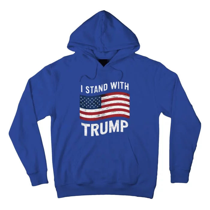 I Stand With Trump American Flag Usa Vintage Gift Tall Hoodie