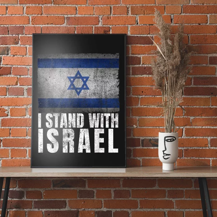 I Stand With Israel Shirt Jewish Gifts Heritage Israeli Flag Poster