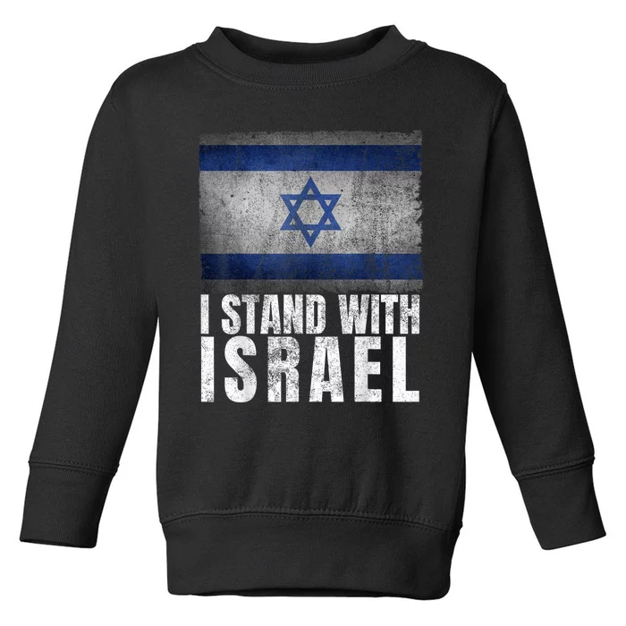 I Stand With Israel Shirt Jewish Gifts Heritage Israeli Flag Toddler Sweatshirt