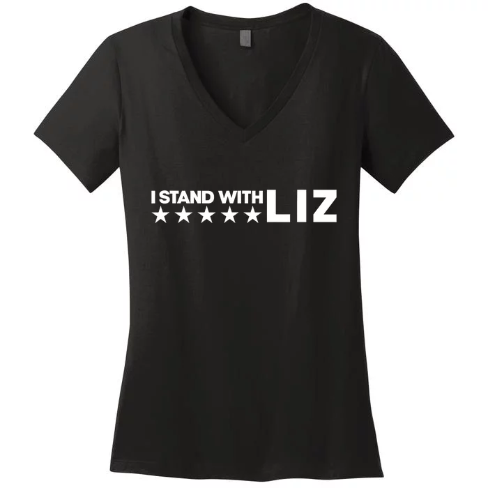 I Stand With Liz Support Liz Cheney Politic Women's V-Neck T-Shirt