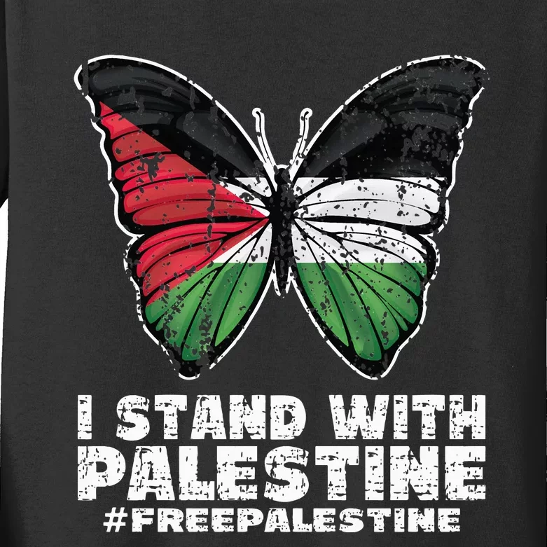 I Stand With Palestine For Their Freedom Free Palestine Kids Long Sleeve Shirt