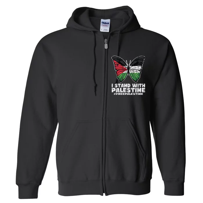 I Stand With Palestine For Their Freedom Free Palestine Full Zip Hoodie