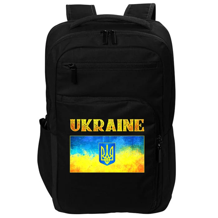 I Stand With Ukraine Gift Ukrainian Flag Ukraine Funny Gift Impact Tech Backpack