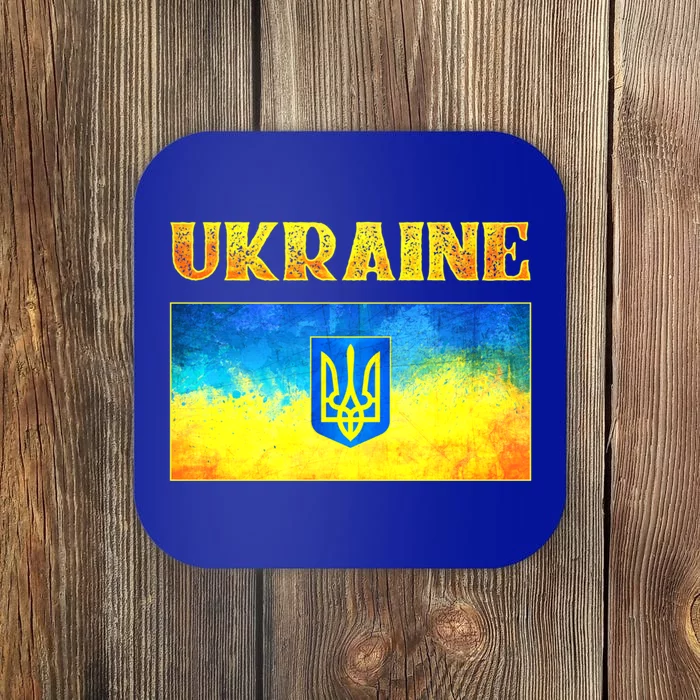 I Stand With Ukraine Gift Ukrainian Flag Ukraine Funny Gift Coaster