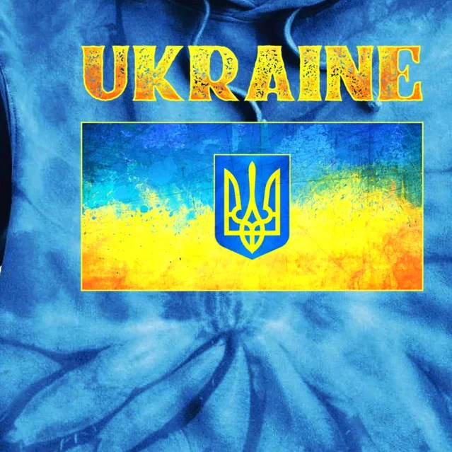 I Stand With Ukraine Gift Ukrainian Flag Ukraine Funny Gift Tie Dye Hoodie