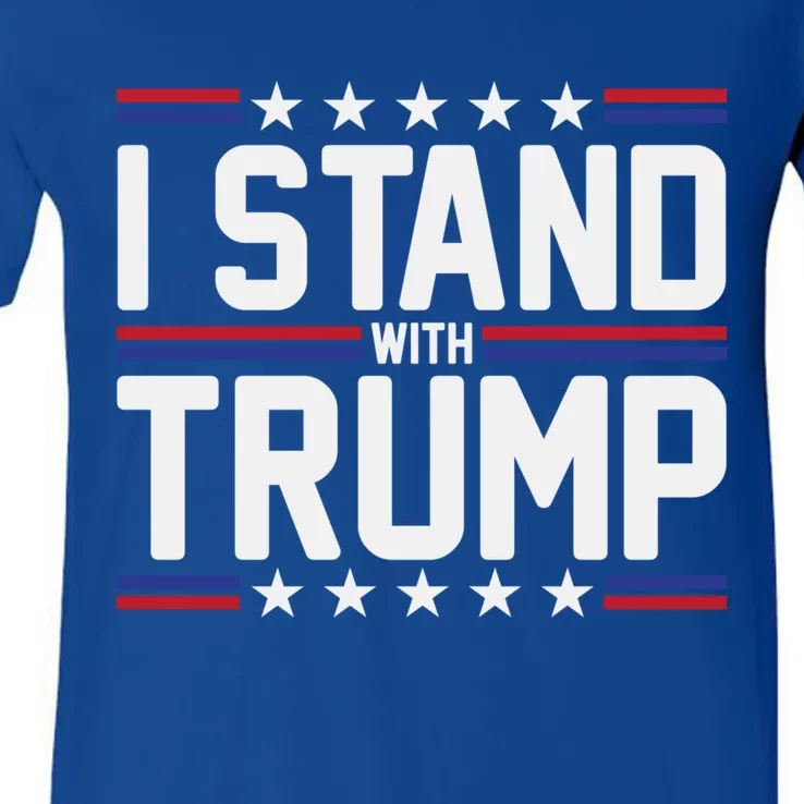 I Stand With Trump Never Surrender Support For Donald Trump Meaningful Gift V-Neck T-Shirt