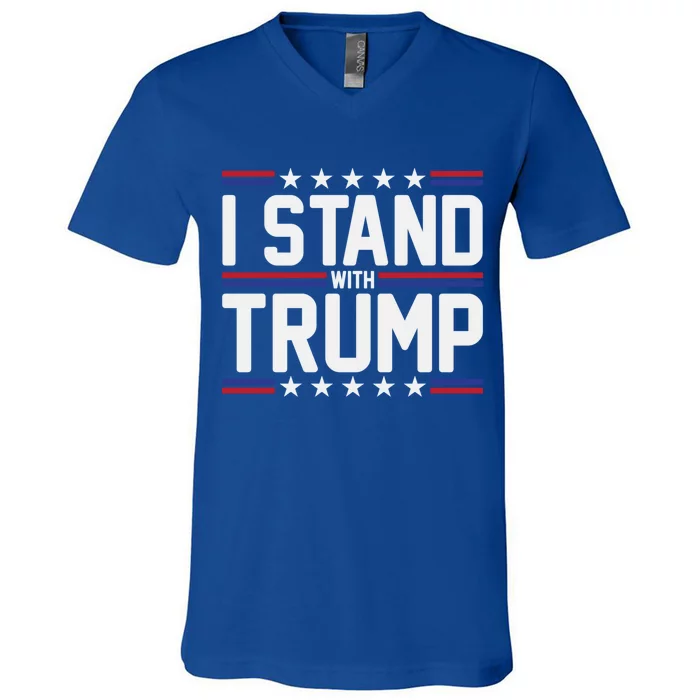 I Stand With Trump Never Surrender Support For Donald Trump Meaningful Gift V-Neck T-Shirt