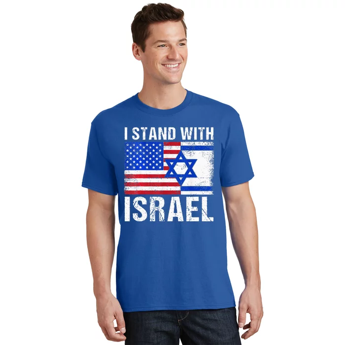 I Stand With Israel Patriotic USA and Israel Flag T-Shirt