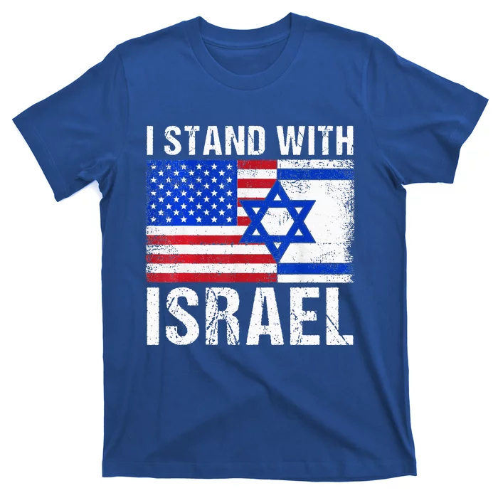 I Stand With Israel Patriotic USA and Israel Flag T-Shirt