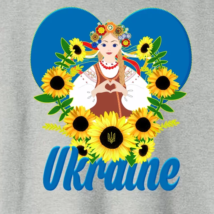 I Stand With Ukraine Traditional Ukrainian Sunflower Girl Women's Crop Top Tee