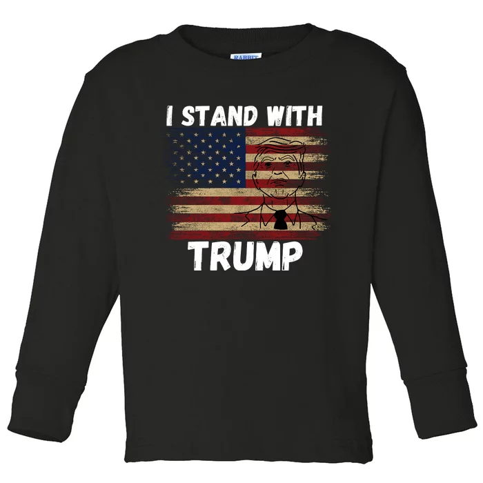 I Stand With President Trump Toddler Long Sleeve Shirt