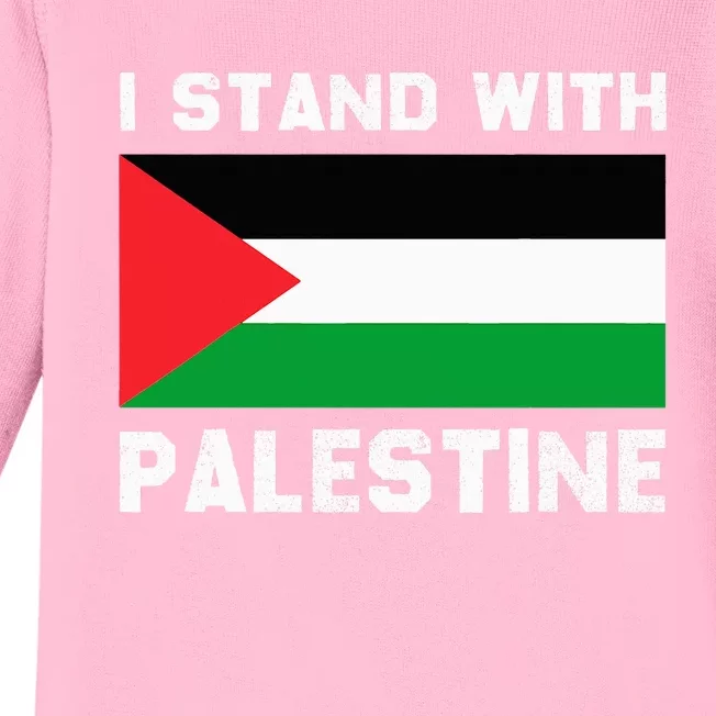 I Stand with Palestine Baby Long Sleeve Bodysuit