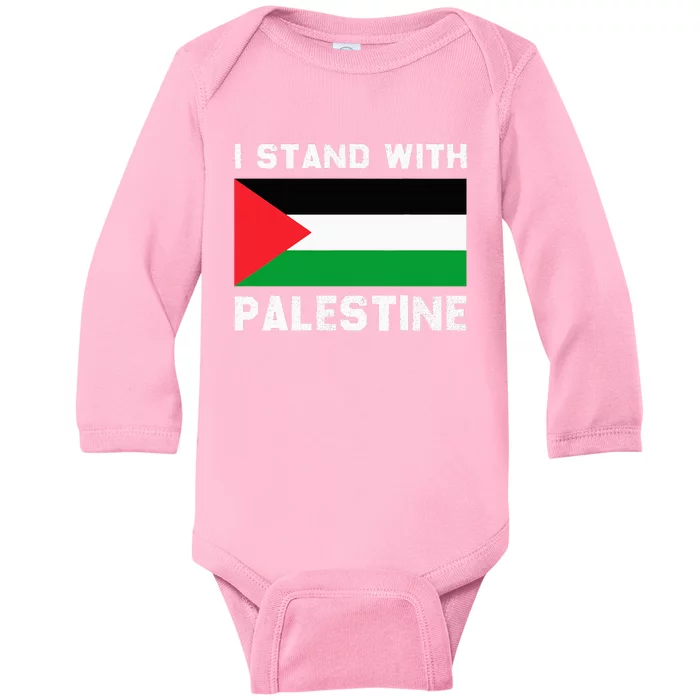 I Stand with Palestine Baby Long Sleeve Bodysuit