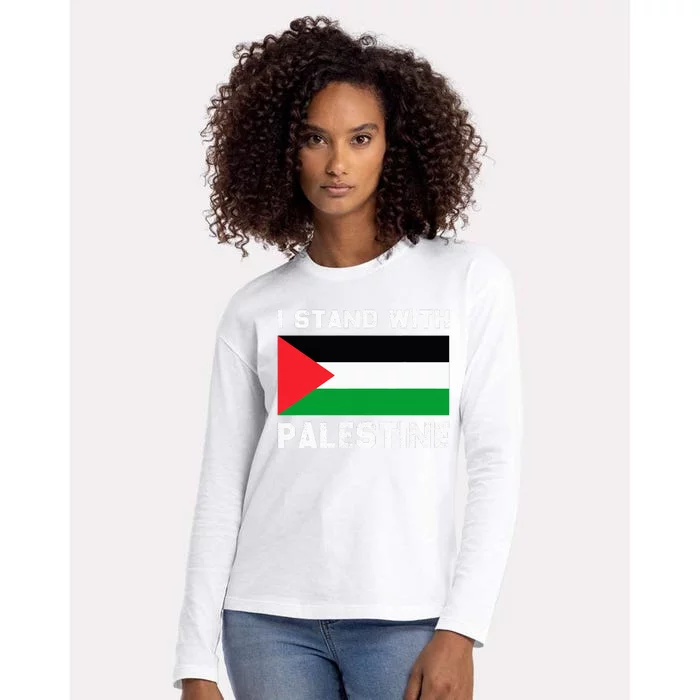 I Stand with Palestine Womens Cotton Relaxed Long Sleeve T-Shirt