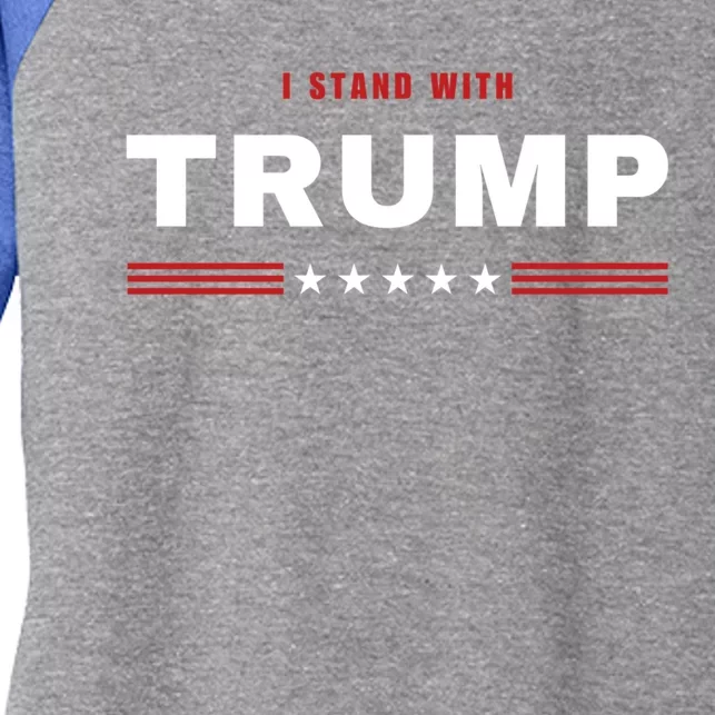 I Stand With Trump Presidential Election 2024 Gift Women's Tri-Blend 3/4-Sleeve Raglan Shirt